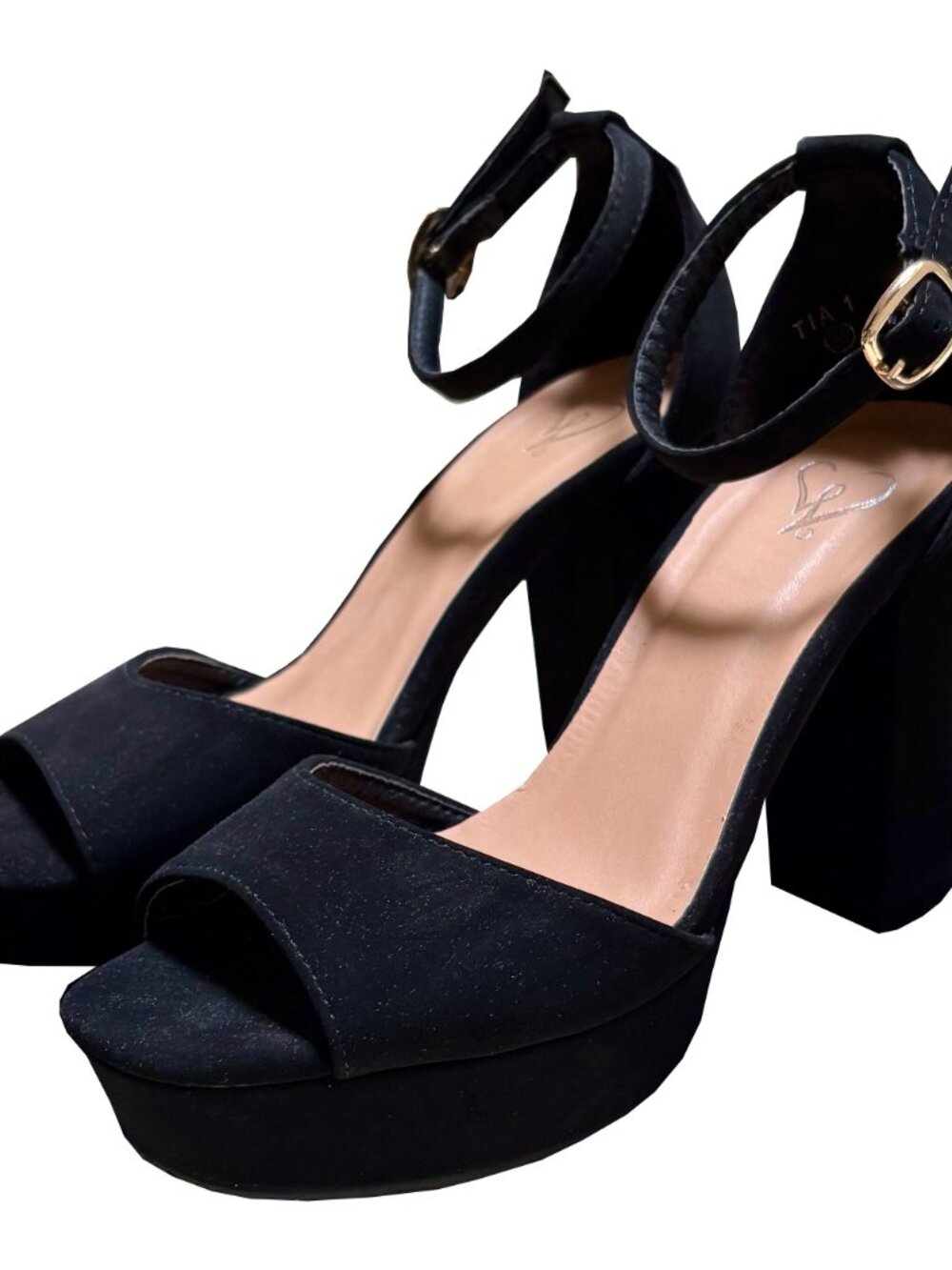 Windsor Black Velvet Block Heels